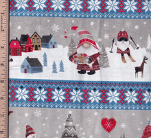 Load image into Gallery viewer, Timeless Treasures - Nordic Gnomes - Border Stripe - 1/2 YARD CUT