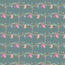 Load image into Gallery viewer, Cotton + Steel Fabrics - Yee-Haw Holidays - Giddy Up Garland - Metallic Fabric - 1/2 YARD CUT
