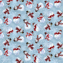 Load image into Gallery viewer, Timeless Treasures - Winter - Tossed Snowmen - 1/2 YARD CUT
