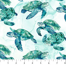 Load image into Gallery viewer, Northcott - Coral Reef - Turtles - 1/2 YARD CUT
