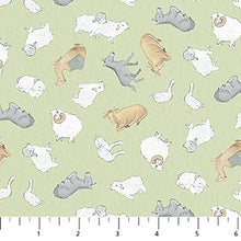 Load image into Gallery viewer, Northcott - The Nativity - Animal Toss - Green - 1/2 YARD CUT