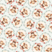 Load image into Gallery viewer, Timeless Treasures - 'Til the Cows Come Home - Cow Heads & Floral - 1/2 YARD CUT