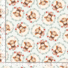 Load image into Gallery viewer, Timeless Treasures - 'Til the Cows Come Home - Cow Heads & Floral - 1/2 YARD CUT