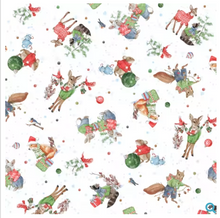 Load image into Gallery viewer, P&B Textiles - Frost & Fable - Tossed Forest Friends - 1/2 YARD CUT