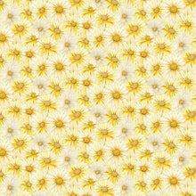 Load image into Gallery viewer, Timeless Treasures - Forest Whisper - Yellow Packed Daisy - 1/2 YARD CUT