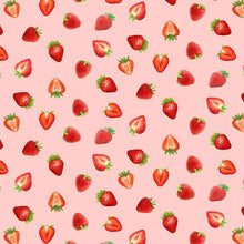 Load image into Gallery viewer, Timeless Treasures - Berry Sweet - Tossed Strawberries - 1/2 YARD CUT