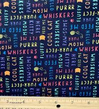 Load image into Gallery viewer, Wilmington Prints - Fe-Line Frisky - Words All Over - 1/2 YARD CUT