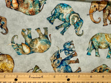Load image into Gallery viewer, QT Fabrics - Kindred Spirits - Tossed Elephants Gray - 1/2 YARD CUT