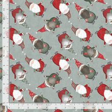 Load image into Gallery viewer, Timeless Treasures - Let it Snow - Grey Tossed Gnomes - 1/2 YARD CUT