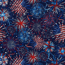 Load image into Gallery viewer, Timeless Treasures - USA Flag Fireworks - 1/2 YARD CUT