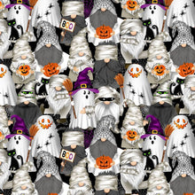 Load image into Gallery viewer, Timeless Treasures - Gnomebody's Scared - Mummy Gnomes- 1/2 YARD CUT