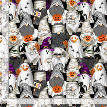 Load image into Gallery viewer, Timeless Treasures - Gnomebody's Scared - Mummy Gnomes- 1/2 YARD CUT