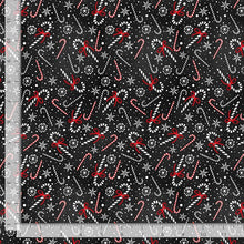 Load image into Gallery viewer, Timeless Treasures - Winter Wonderland - Candy Cane & Snowflakes - 1/2 YARD CUT