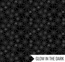 Load image into Gallery viewer, Riley Blake - Seasonal Basics - Spider Webs - GLOW IN THE DARK - 1/2 YARD CUT