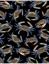 Load image into Gallery viewer, Timeless Treasures - Blue Crabs - 1/2 YARD CUT