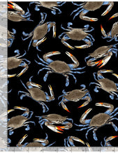 Load image into Gallery viewer, Timeless Treasures - Blue Crabs - 1/2 YARD CUT