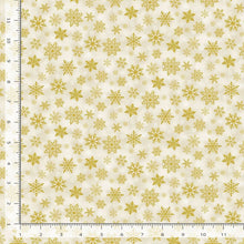 Load image into Gallery viewer, Timeless Treasures - Winter Rose - Cream Metallic Snowflakes - 1/2 YARD CUT