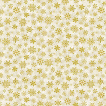 Load image into Gallery viewer, Timeless Treasures - Winter Rose - Cream Metallic Snowflakes - 1/2 YARD CUT