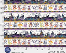 Load image into Gallery viewer, P&B Textiles - Little Darlings Halloween - Spooky Scene Border Stripe - 1/2 YARD CUT