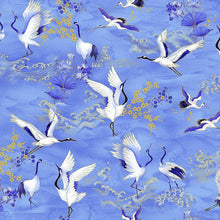 Load image into Gallery viewer, Timeless Treasures - Moonlight - Asian Crane Metallic - 1/2 YARD CUT
