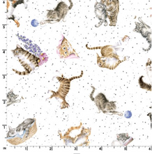 Load image into Gallery viewer, Maywood Studio - Whiskers & Paws - Tossed Cats White - 1/2 YARD CUT