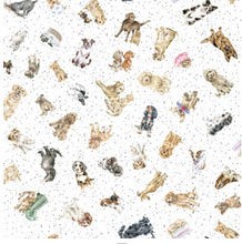 Load image into Gallery viewer, Maywood Studio - Whiskers & Paws - Tossed Dogs White - 1/2 YARD CUT