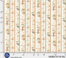 Load image into Gallery viewer, P&B Textiles - Mini Menagerie - Scenic Jungle Stripe - 1/2 YARD CUT