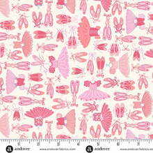 Load image into Gallery viewer, Andover Prints - Makower UK - Dance Class - Tutus - Cream - 1/2 YARD CUT