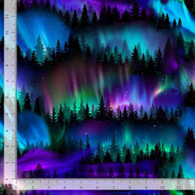 Load image into Gallery viewer, Timeless Treasures - Trees Aurora Borealis - 1/2 YARD CUT