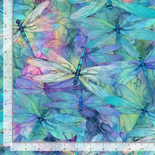 Load image into Gallery viewer, Timeless Treasures - Packed Dragonflies - 1/2 YARD CUT