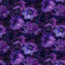 Load image into Gallery viewer, Timeless Treasures - Dragonfly Mist - Large Floral - Violet - 1/2 YARD CUT