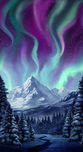 Load image into Gallery viewer, Timeless Treasures - Northern Lights Mountain - 1/2 YARD CUT
