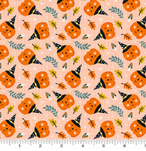 Load image into Gallery viewer, Phoebe Fabrics - Ghostly Garden - Pumpkin Patch - 1/2 YARD CUT