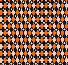 Load image into Gallery viewer, Phoebe Fabrics - Ghostly Garden - Halloween Harlequin - 1/2 YARD CUT