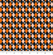 Load image into Gallery viewer, Phoebe Fabrics - Ghostly Garden - Halloween Harlequin - 1/2 YARD CUT