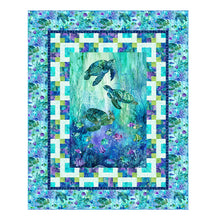 Load image into Gallery viewer, Turtle Shuffle Quilt Kit featuring Coral Reef by Northcott