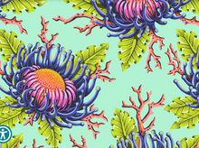 Load image into Gallery viewer, Tula Pink - Floral Reef - Friends & Anemones - 1/2 YARD CUT