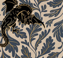 Load image into Gallery viewer, Ruby Star Society CANVAS - Fireglow - Dragon Lair - Smoke Metallic - 1/2 YARD CUT