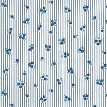 Load image into Gallery viewer, End of Bolt - Petite Garden Blues - Navy Floral Stripe - 18"