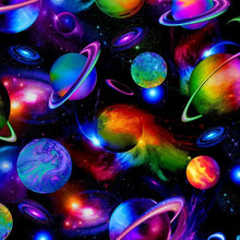 Load image into Gallery viewer, Timeless Treasures - Spaced Out - Bright Solar System - 1/2 YARD CUT