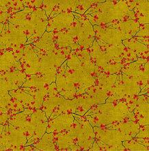 Load image into Gallery viewer, Timeless Treasures - Lotus Garden - Cherry Blossom Branches Metallic - 1/2 YARD CUT