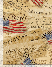 Load image into Gallery viewer, Timeless Treasures - Let Freedom Ring - Declaration of Independence - 1/2 YARD CUT