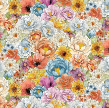 Load image into Gallery viewer, Lumin/White Owl - Growing in Color - Packed Floral - 1/2 YARD CUT