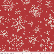 Load image into Gallery viewer, Riley Blake - Magical Winterland - Snowflake Barn Red - 108" Quilt Backing - 3 YD PIECE