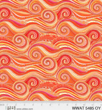 Load image into Gallery viewer, P&B Textiles - Wild Waters - Sea Swirls - Orange and Yellow - 1/2 YARD CUT