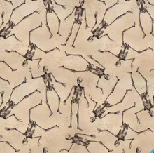 Load image into Gallery viewer, Clothworks - Gothic Halloween - Skeletons - 1/2 YARD CUT