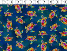 Load image into Gallery viewer, Clothworks - Oceania - Turtles - Dark Sky Gold Metallic - 1/2 YARD CUT