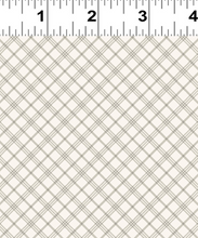 Load image into Gallery viewer, Clothworks - Shhh - Digital Diagonal Plaid - Taupe - 1/2 YARD CUT