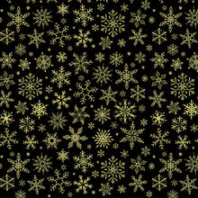Load image into Gallery viewer, Timeless Treasures - Winter Rose - Black Metallic Snowflakes - 1/2 YARD CUT