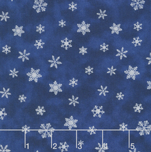 Load image into Gallery viewer, Timeless Treasures - Ice - Metallic Snowflakes Navy - 1/2 YARD CUT